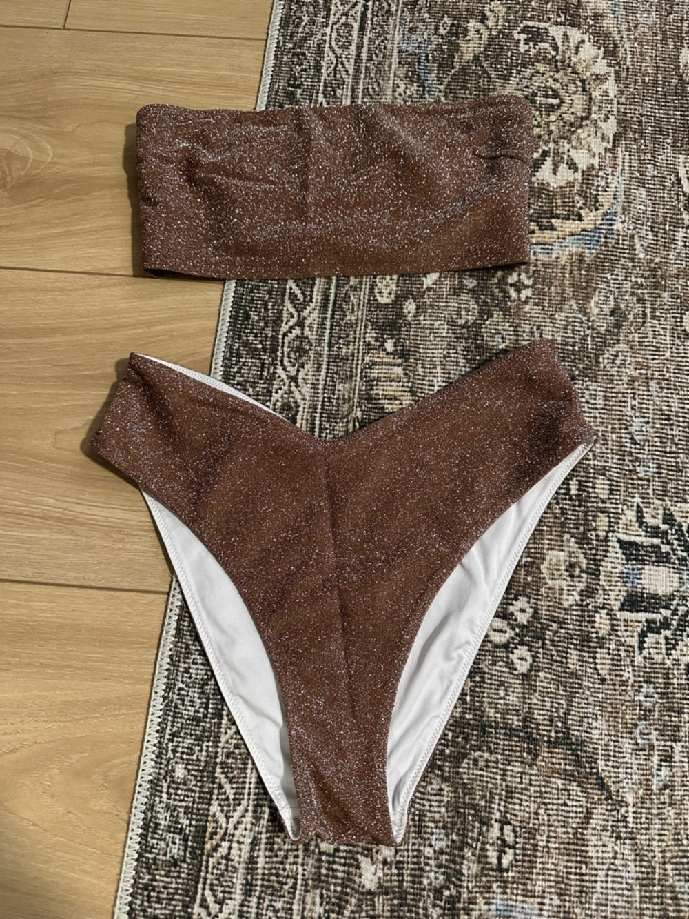 Victoria's Secret Shimmery Brown Bandeau Bikini Set